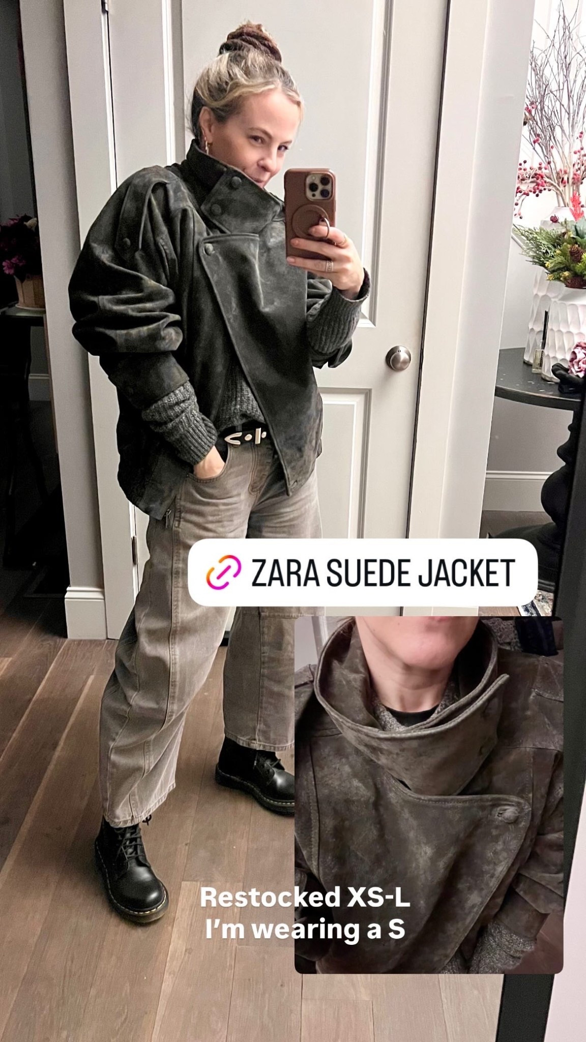 The viral Zara jacket now in real charcoal grey suede

4341/792/822