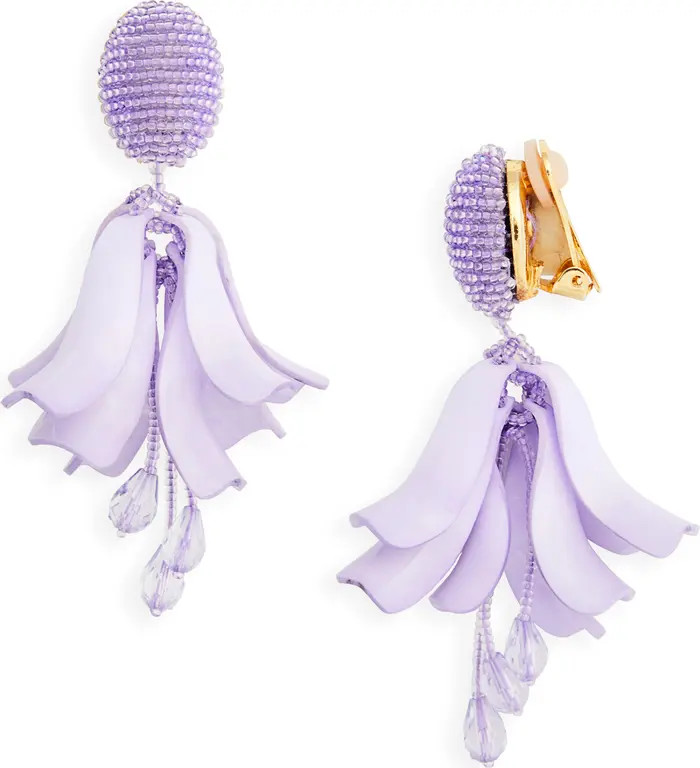 Impatiens Petal Dangle Clip-On Earrings | Nordstrom