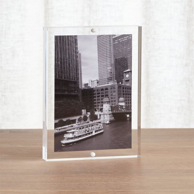 Acrylic 5x7 Block Picture Frame | Crate & Barrel