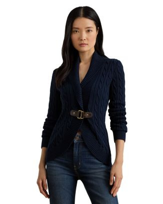 Ralph Lauren Buckle Trim Cable Shawl Collar Cardigan  | Bloomingdale's Women All Women | Bloomingdale's (US)