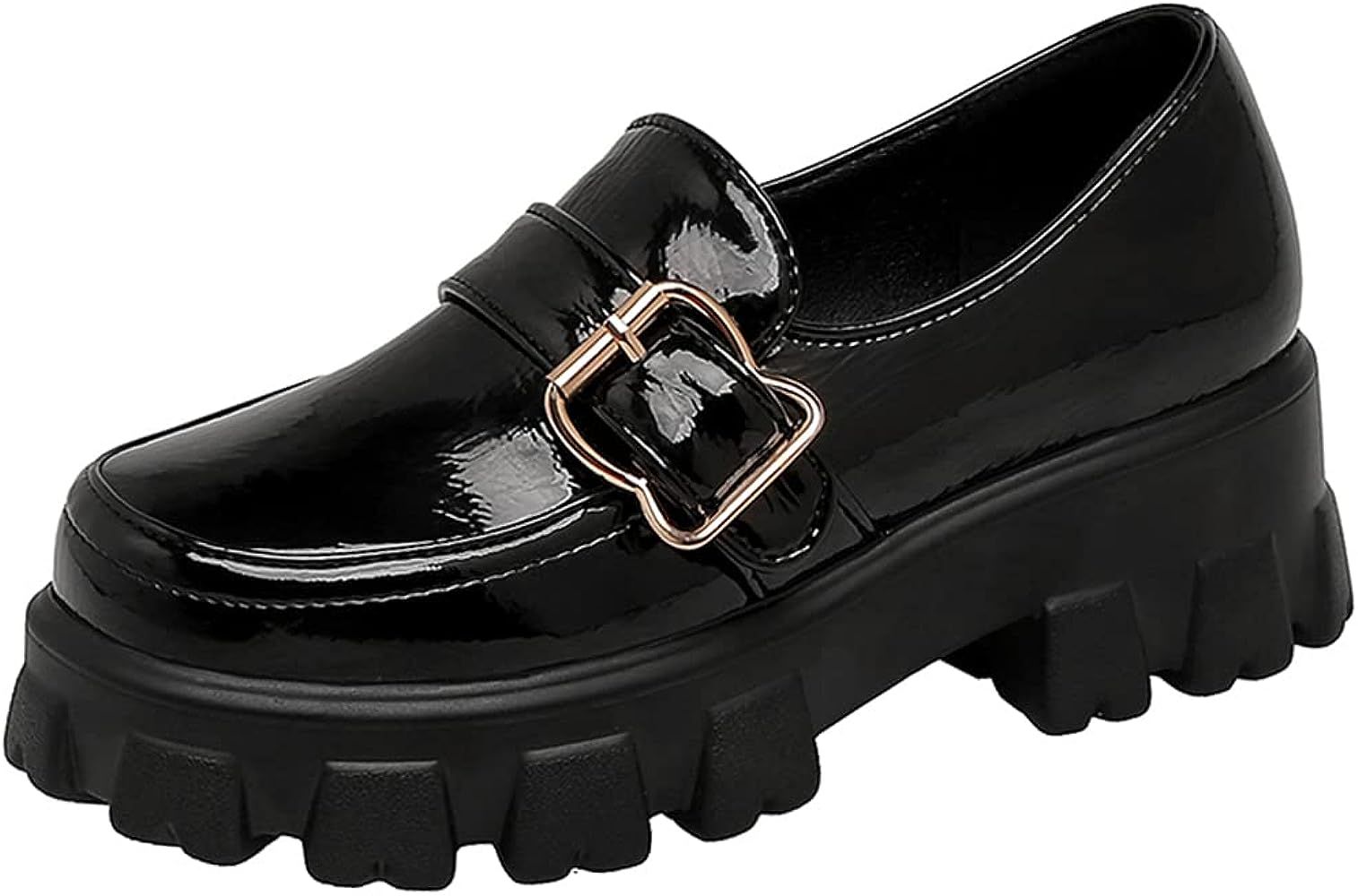 GERULATA Chain Penny Loafers for Women Chunky Platform Shoes | Amazon (US)