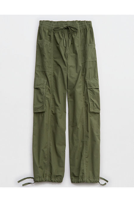 Aerie High Waisted Go-For-It Baggy Cargo Pant Women's Olive Fun S | Aerie