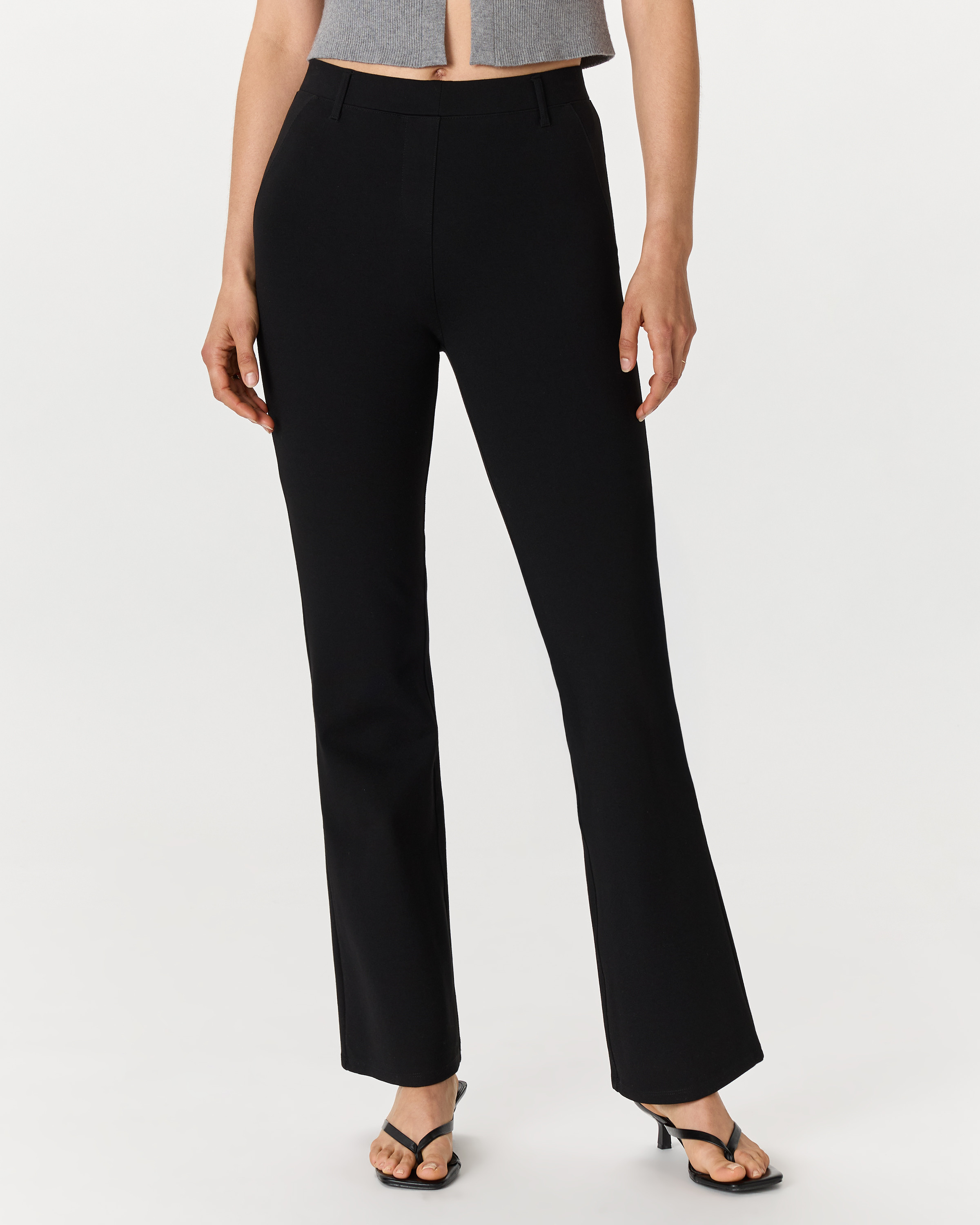 Ultra-Stretch Ponte Bootcut Pants in Black | Quince