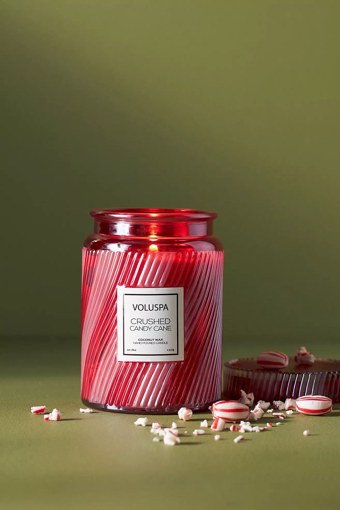 Voluspa Crushed Candy Cane Glass Jar Candle | Anthropologie (US)