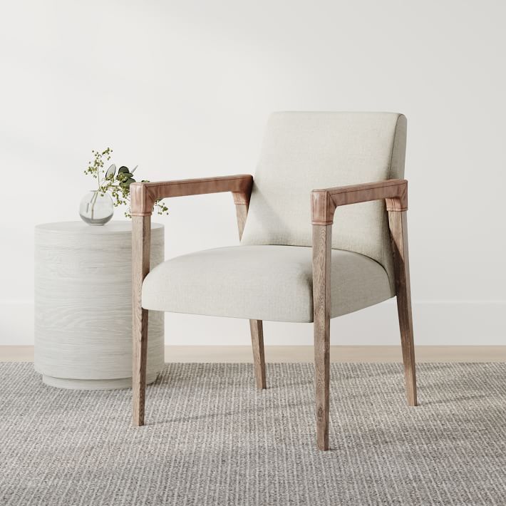 Wrapped-Arm Upholstered Dining Chair | West Elm (US)