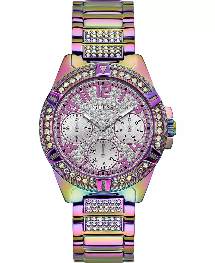 GUESS Women's Rainbow Stainless Steel Bracelet Watch 40mm - Macy's | Macy's