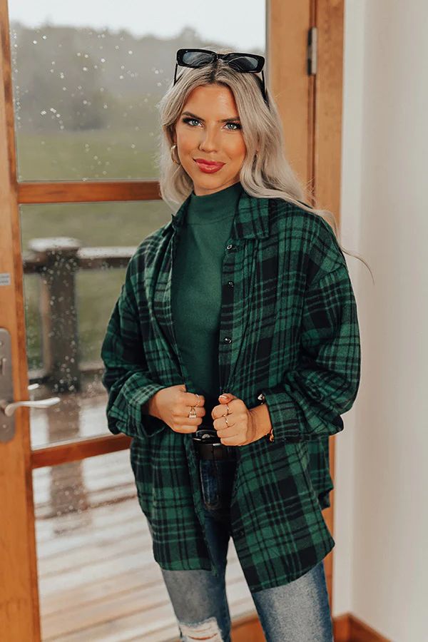 Cozy Memories Flannel In Hunter Green | Impressions Online Boutique