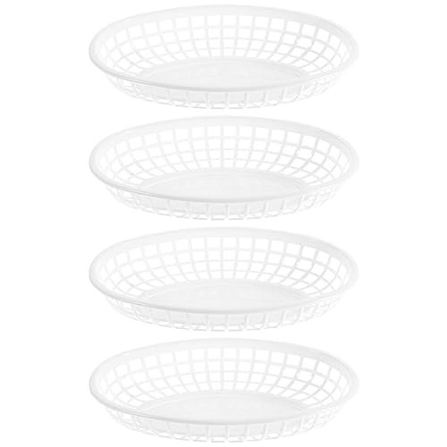 Hemoton 4pcs Oval Fast Food Baskets Plastic Serving Baskets Fry Serving Tray for Fast Food, Parties, Picnics, BBQs and Snacks,9.44x6.10x1.77 Inch | Amazon (US)