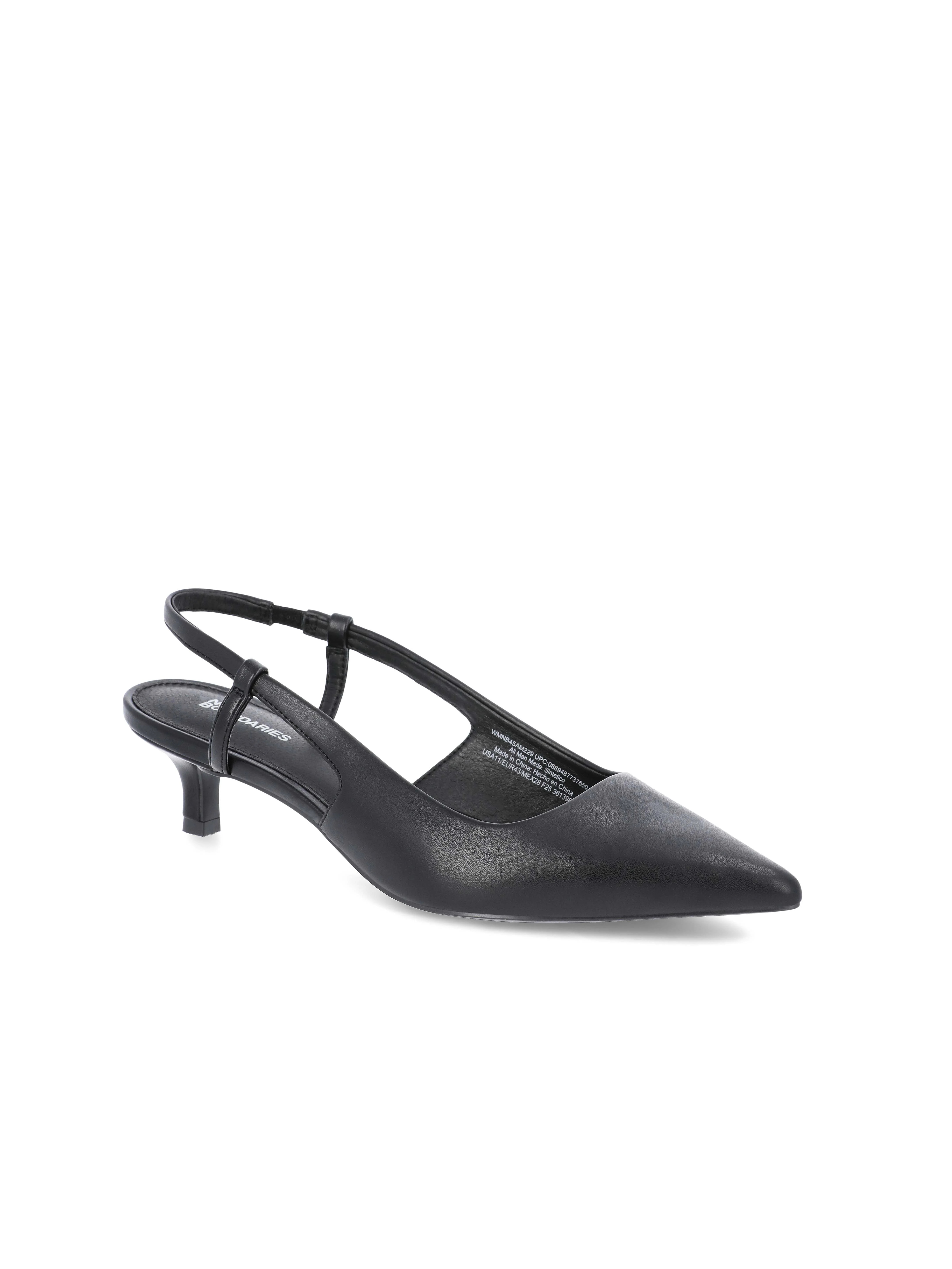 No Boundaries Faux Leather Slingback Kitten Heels, Women's | Walmart (US)