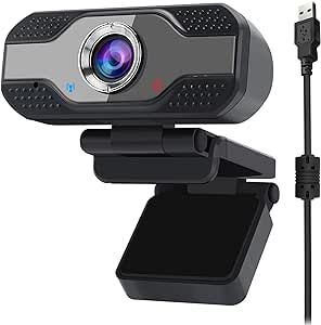 Webcam for PC, USB Camera with Microphone Plug Play Built-in Mic Full Ultra HD 1080P Web Camera V... | Amazon (US)