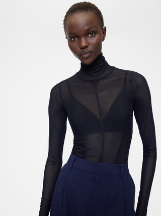GapStudio Sheer Mesh Turtleneck | Gap (US)