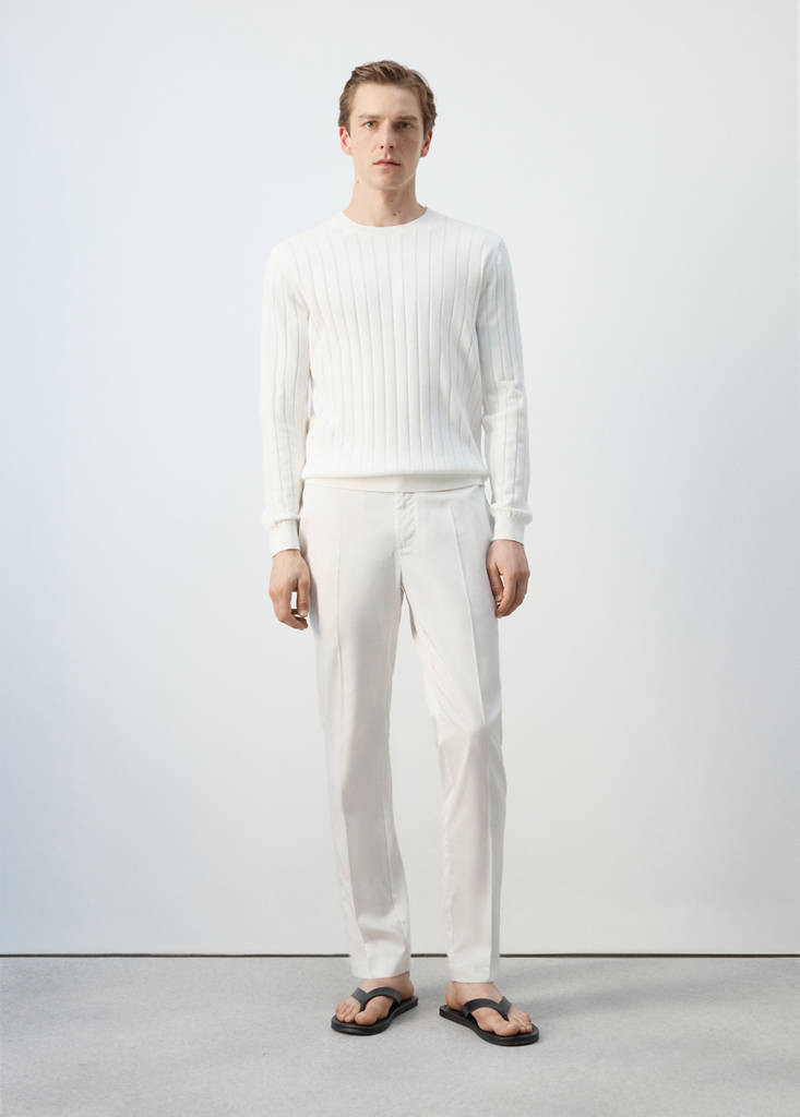 Regular-fit lyocell trousers off white - Man - 32 - MANGO MAN | Mango (US/MX/AU)