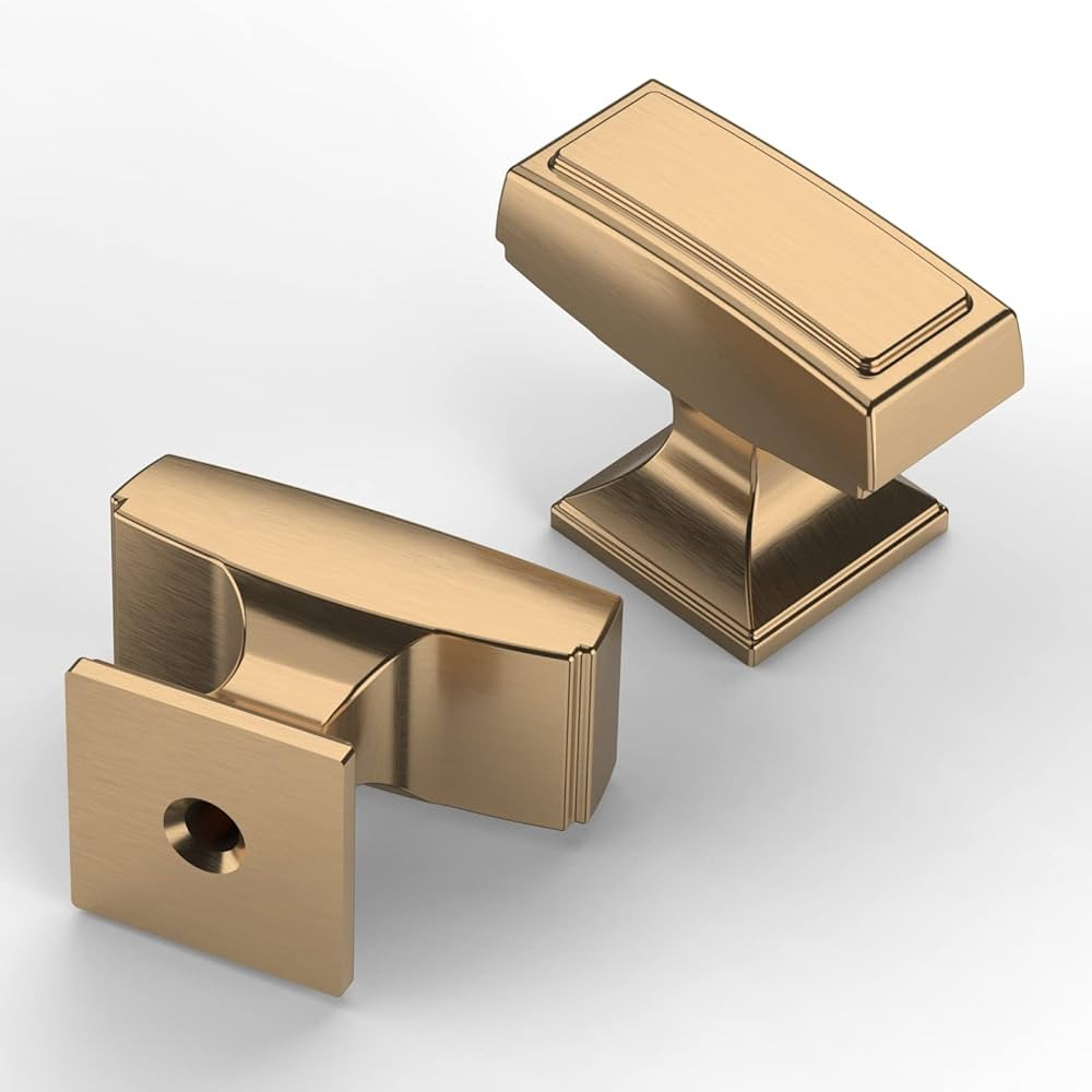 Asidrama 10 Pack 1.4 Inch(35mm) Champagne Bronze Kitchen Cabinet Knobs Brushed Brass Dresser Knobs G | Amazon (US)