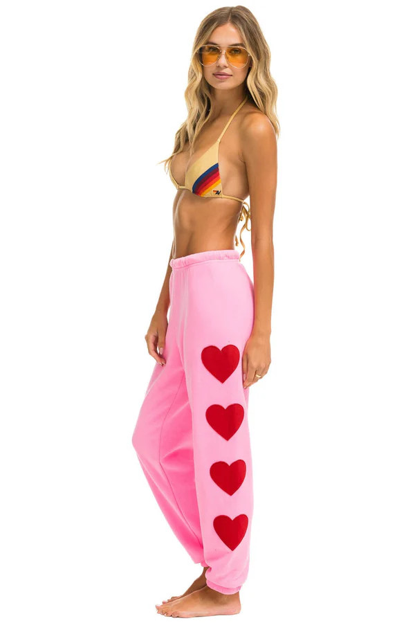 HEART STITCH 4 SWEATPANTS - NEON PINK | Aviator Nation
