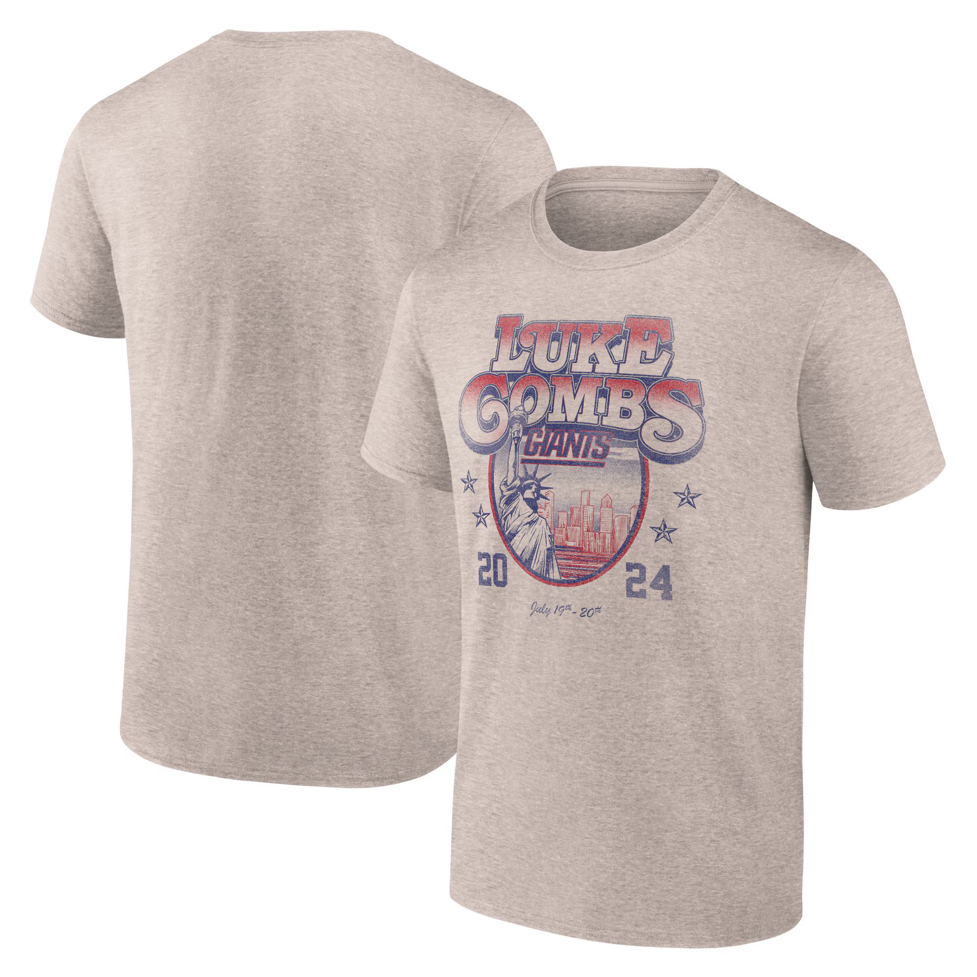 Luke Combs x New York Giants Fanatics Branded Growin' Up and Gettin' Old Tour T-Shirt - Tan | Fanatics
