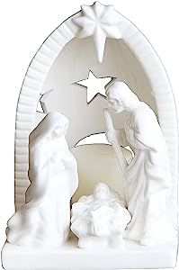 Amazon.com: Creative Co-Op Ceramic Nativity Tealight Holder, 6.5 Inch, White : Home & Kitchen | Amazon (US)