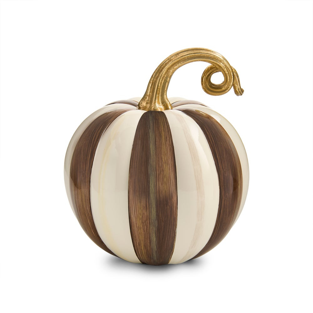 Chocolate Stripe Mini Pumpkin | MacKenzie-Childs