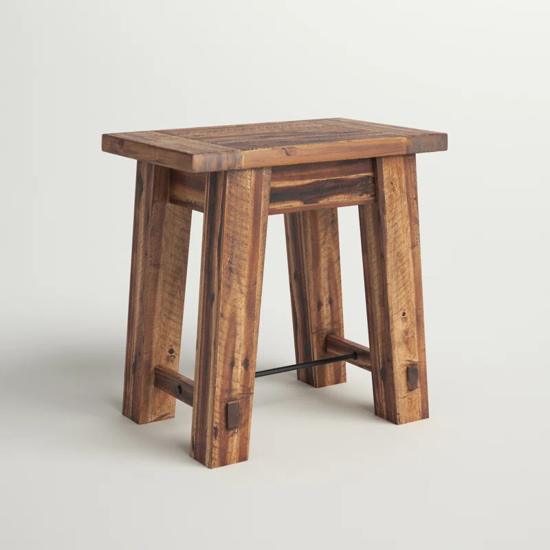Daryl 27" Wide Industrial Rustic Solid Wood Metal End Table | Wayfair North America