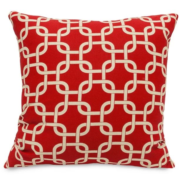 Majestic Home Goods Indoor Outdoor Red Links Large Decorative Throw Pillow 20 in L x 8 in W x 20 ... | Walmart (US)