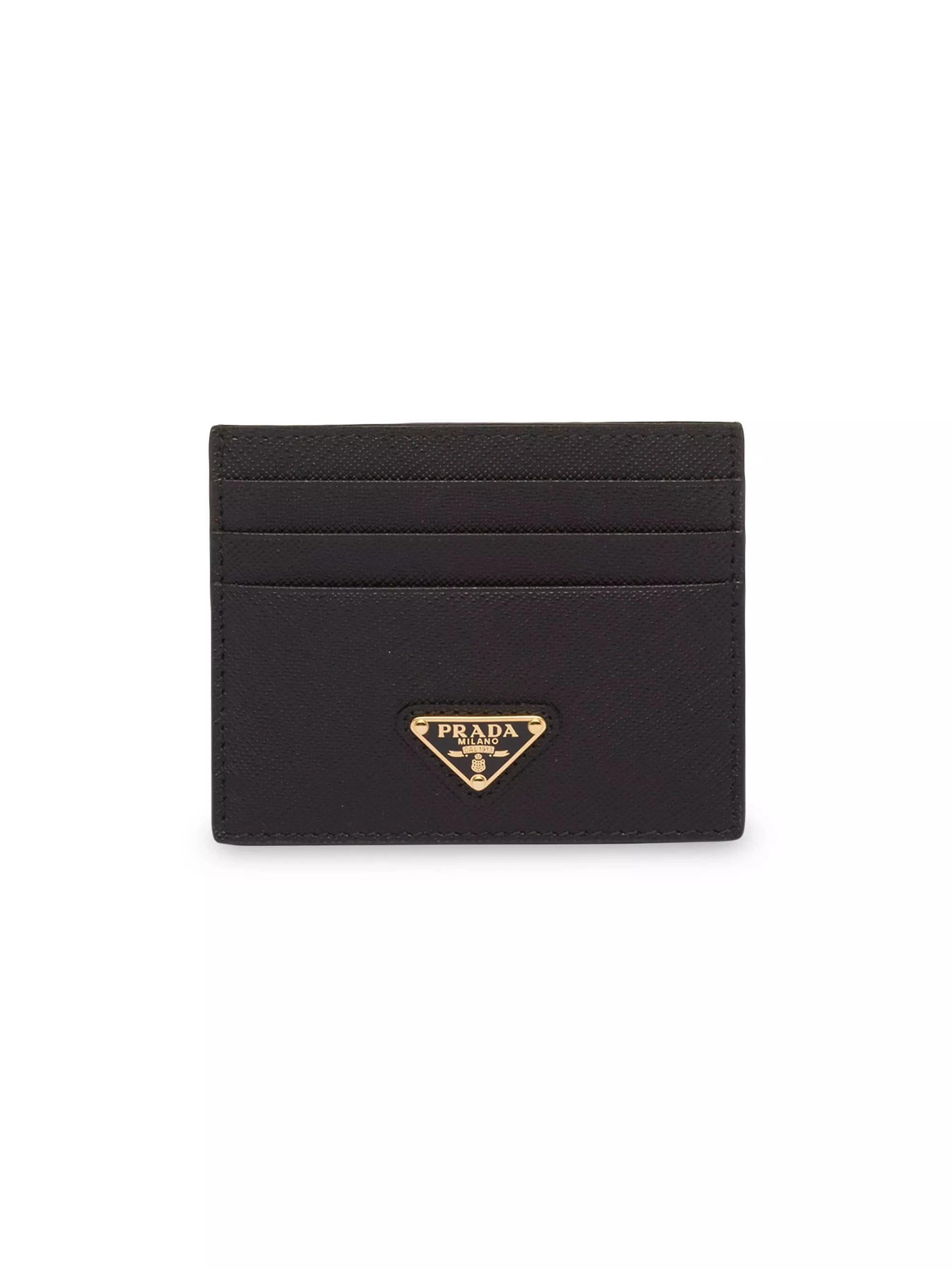 Shop Prada Saffiano Leather Card Holder | Saks Fifth Avenue | Saks Fifth Avenue
