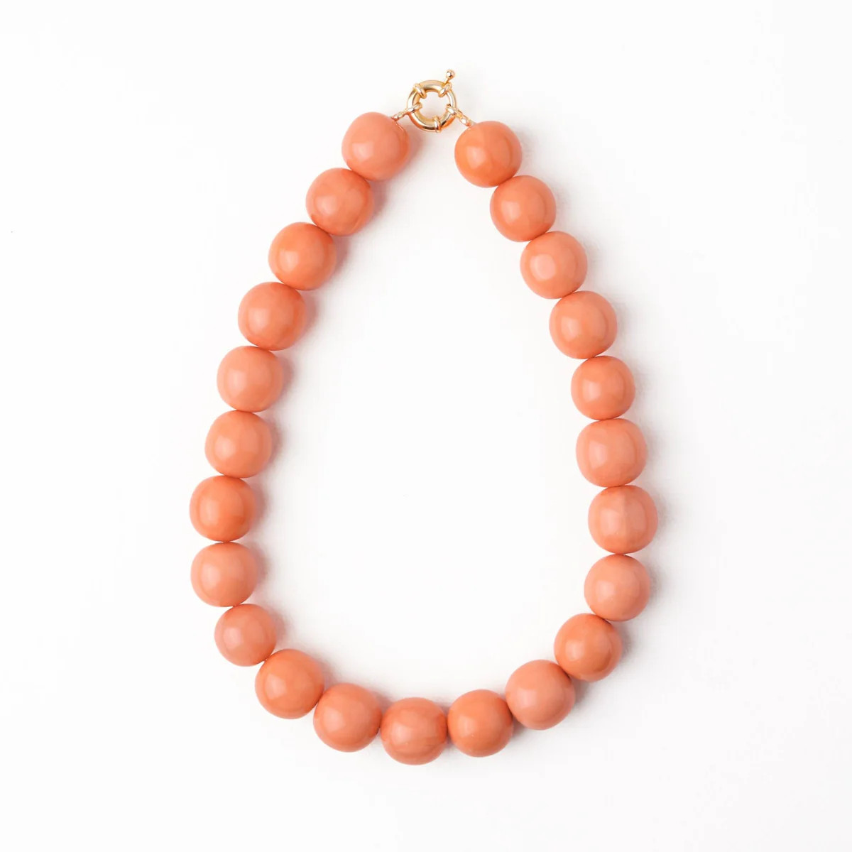 Iris Large Resin Bead Necklace Coral | INK+ALLOY