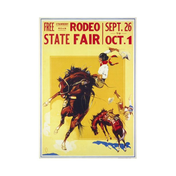 Rodeo State Fair Roan, Two Cowgirls Print Wall Art | Walmart (US)