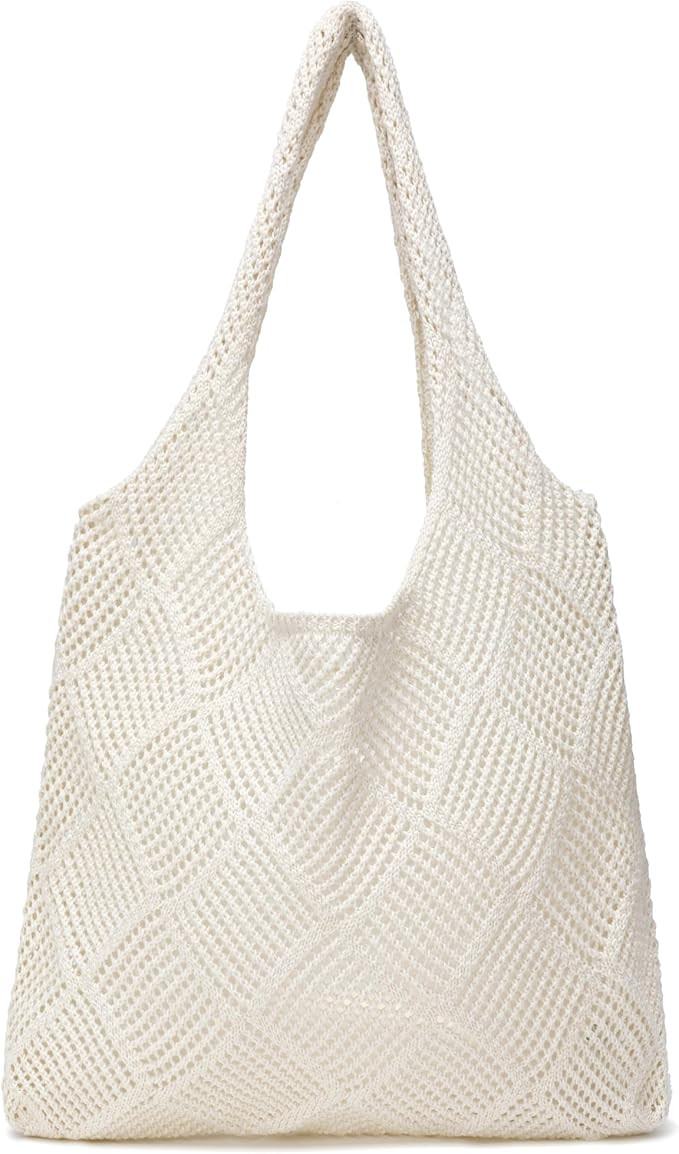 Crochet Tote Bags Summer Beach Bag for Women Vacation Mesh Knit Bag Hippie Bag | Amazon (US)