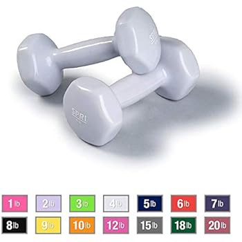 SPRI Dumbbells Deluxe Vinyl Coated Hand Weights All-Purpose Color Coded Dumbbell for Strength Tra... | Amazon (US)