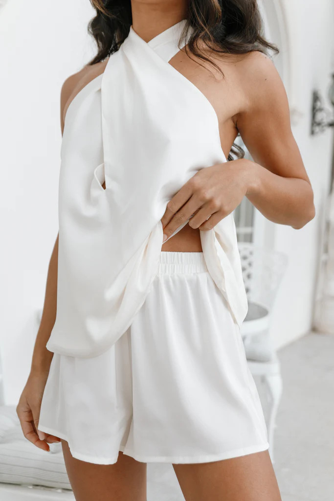 Sweet Pea Satin Shorts - Ivory | Petal & Pup (US)