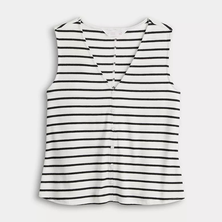 Women's LC Lauren Conrad V-Neck Button Up Knit Top | Kohl's