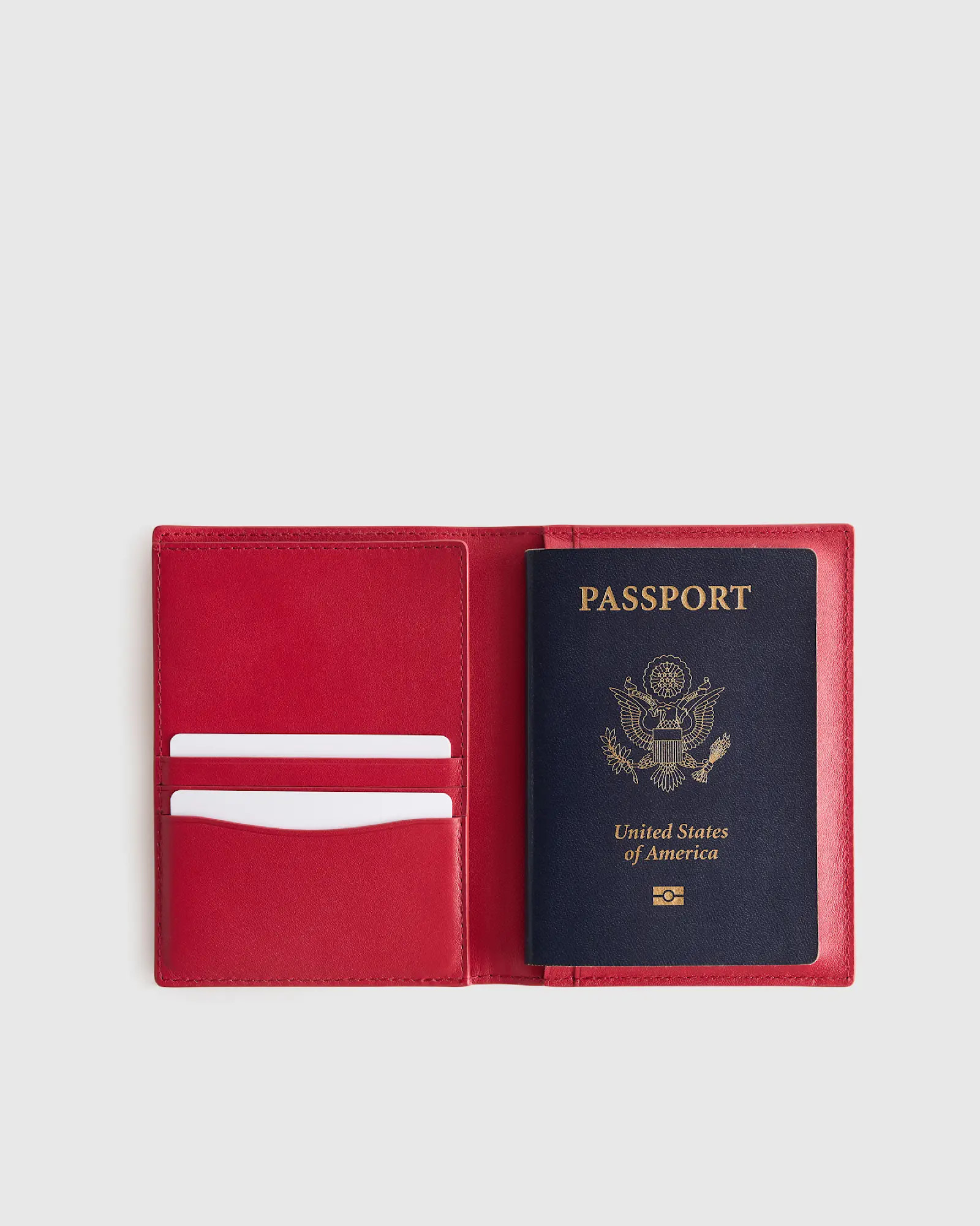 Nappa Leather RFID Blocking Passport Holder & Luggage Tags Set in Cherry Red | Quince