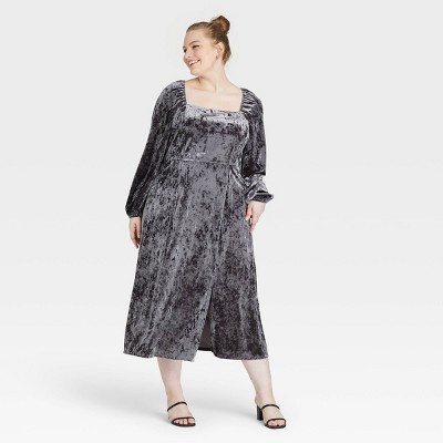 Women's Plus Size Velvet Long Sleeve Dress - Ava & Viv™ | Target