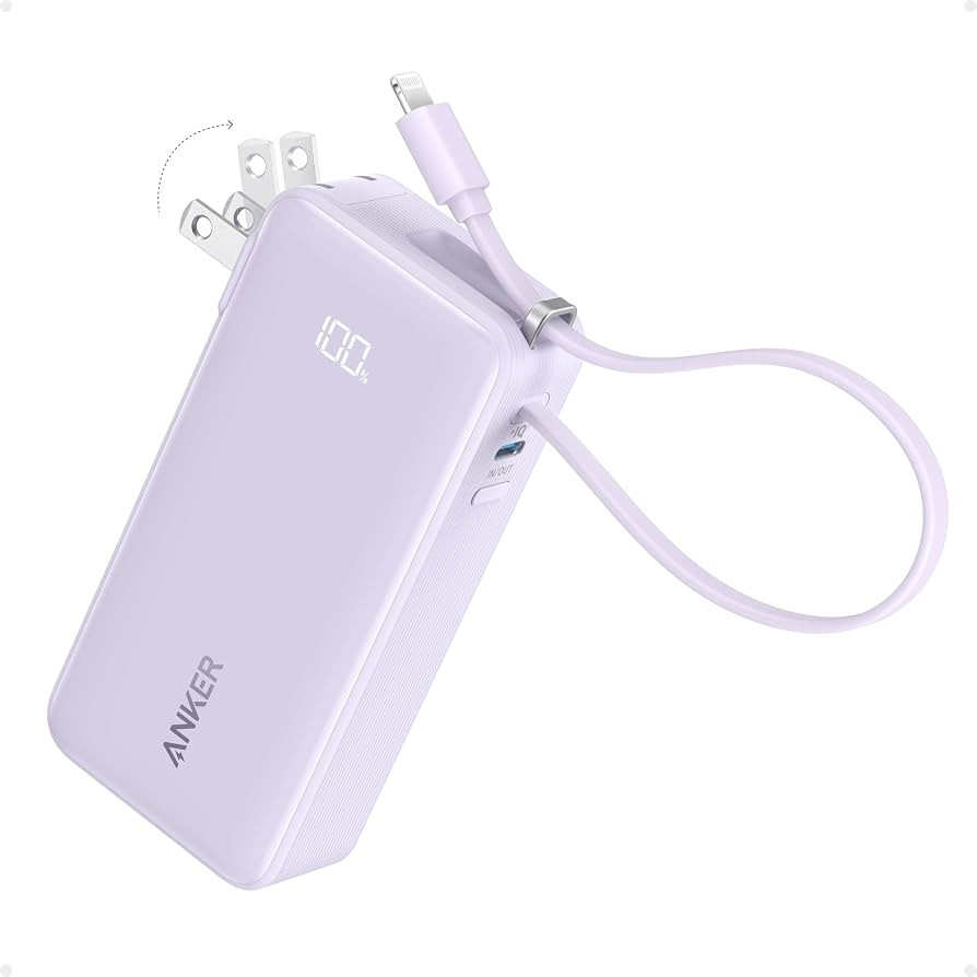 Anker Nano 3-in-1 Power Bank, Built-in Lightning Cable, USB-C Port, Foldable AC Plug for Fast Rec... | Amazon (US)