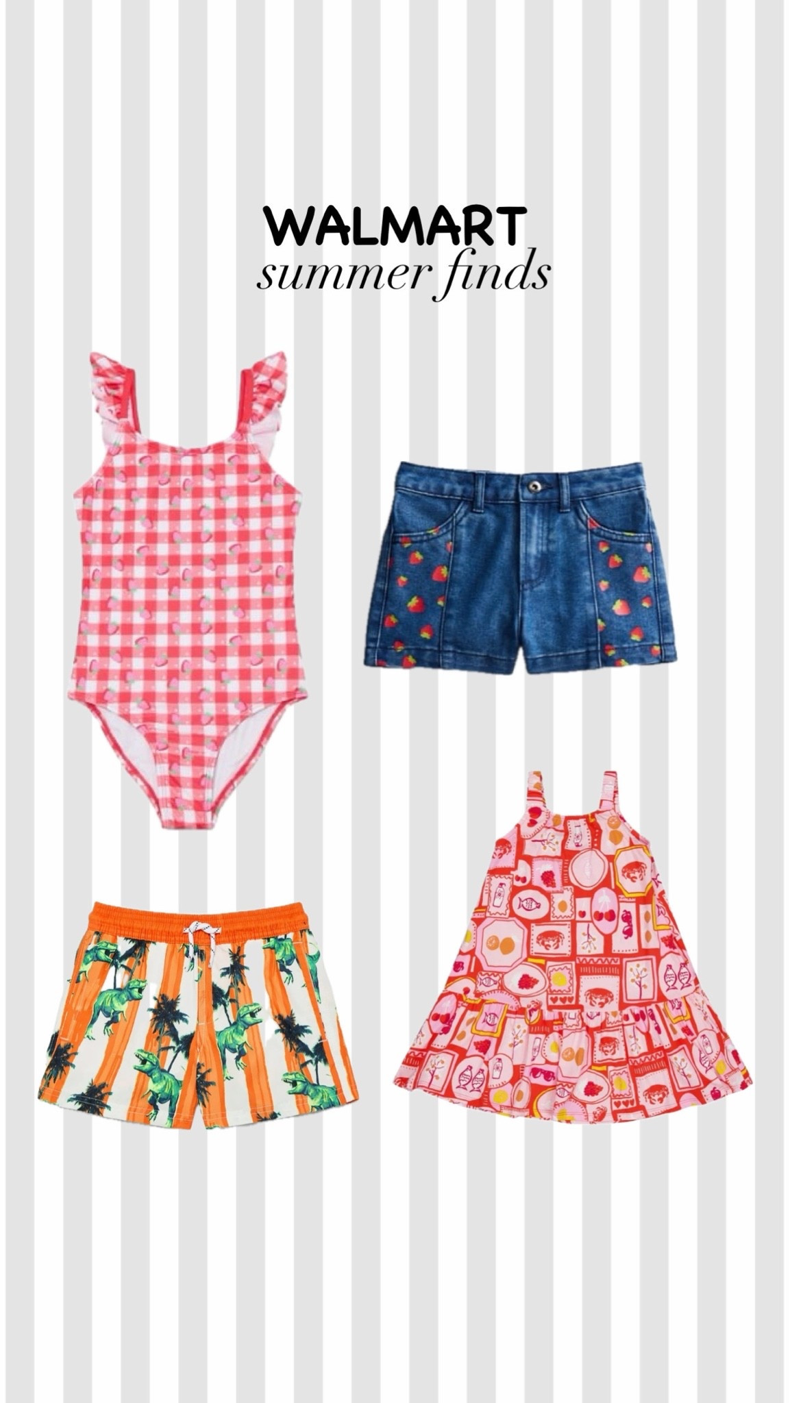 Walmart kids summer finds ☀️🩳🍓🐟

Swimsuits, strawberry one piece swimsuit, boys swim trunks, dinosaur swim trunks, dress, summer printed dress

#LTKSeasonal #LTKSaleAlert #LTKKids