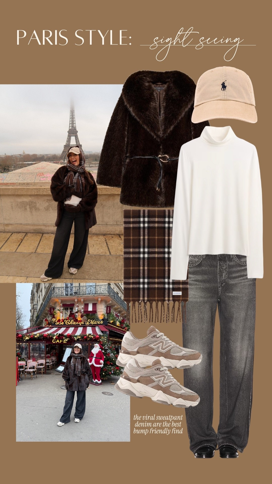 Chic sight seeing street style in Paris! Fur coat, plaid scarf, polo cap, Ralph Lauren hat

#LTKHoliday #LTKTravel