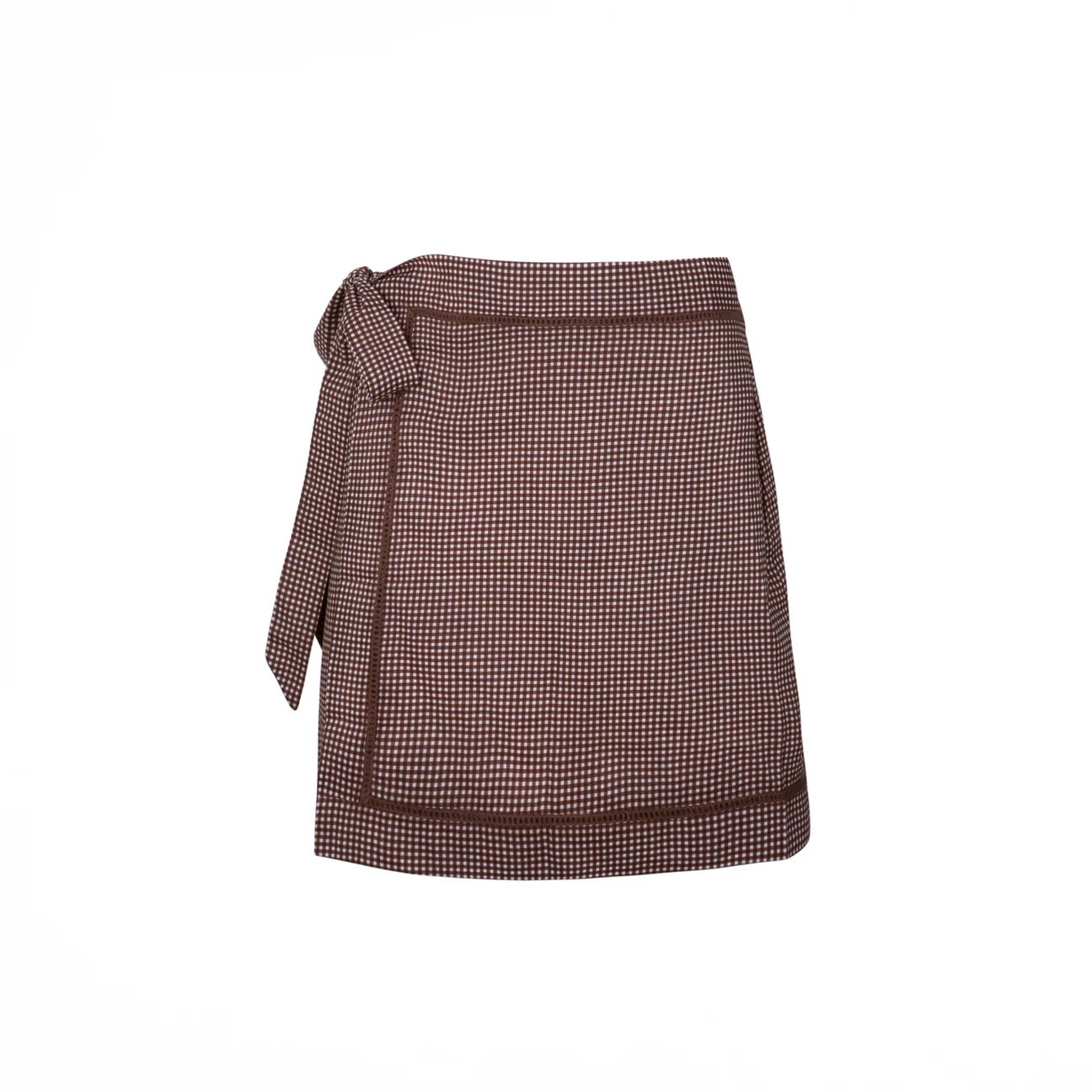 women's cocoa gingham short pareo | Minnow