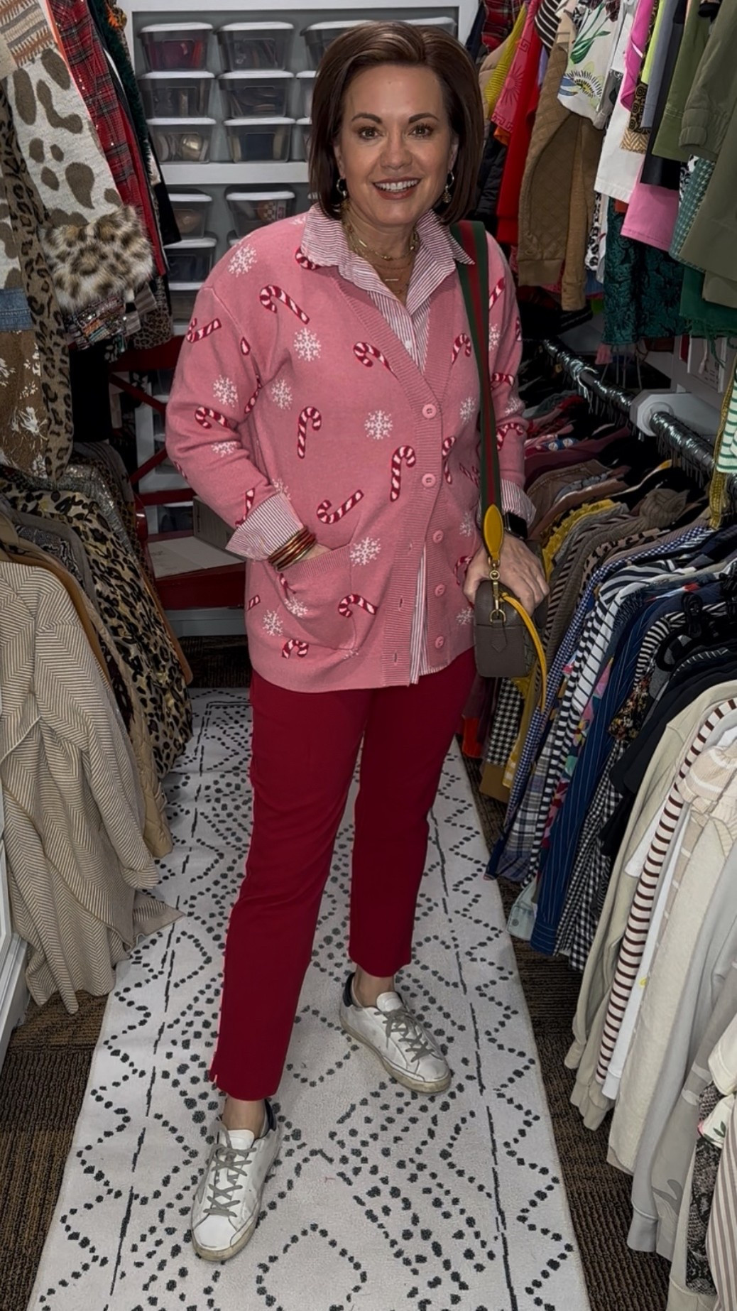 Sweet and festive in pink + red today. This candy-cane cardigan is such a fun holiday layer, and I paired it with red pants and casual sneakers for an easy, comfy December outfit. Everything is linked on LTK for you.

⸻

pink holiday cardigan
candy cane cardigan
festive outfit women
pink and red outfit
holiday outfit casual
Christmas cardigan outfit
women’s holiday style
over 50 holiday fashion
striped shirt outfit
red pants outfit
casual winter outfit
sneakers with holiday outfit
seasonal style women
December outfit ideas
comfortable holiday look

⸻

#LTKholiday #LTKwomen #LTKover50 #holidaystyle #festivefashion #pinkoutfit #redoutfit #winterstyle



#LTKFindsUnder50 #LTKootd #LTKHoliday