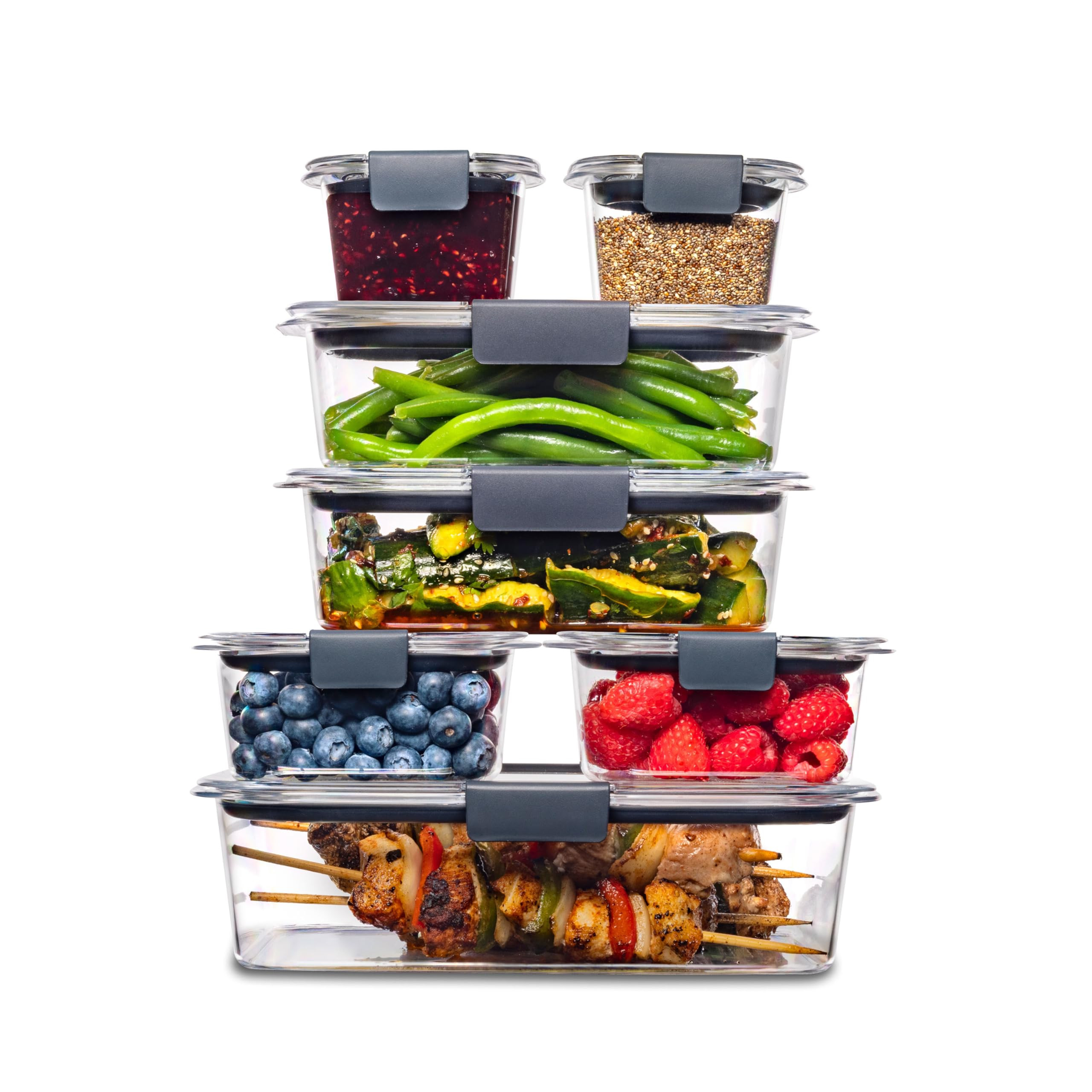 Rubbermaid Brilliance Food Storage Containers, 14 Piece Plastic Containers with Lids, BPA-Free, L... | Amazon (US)