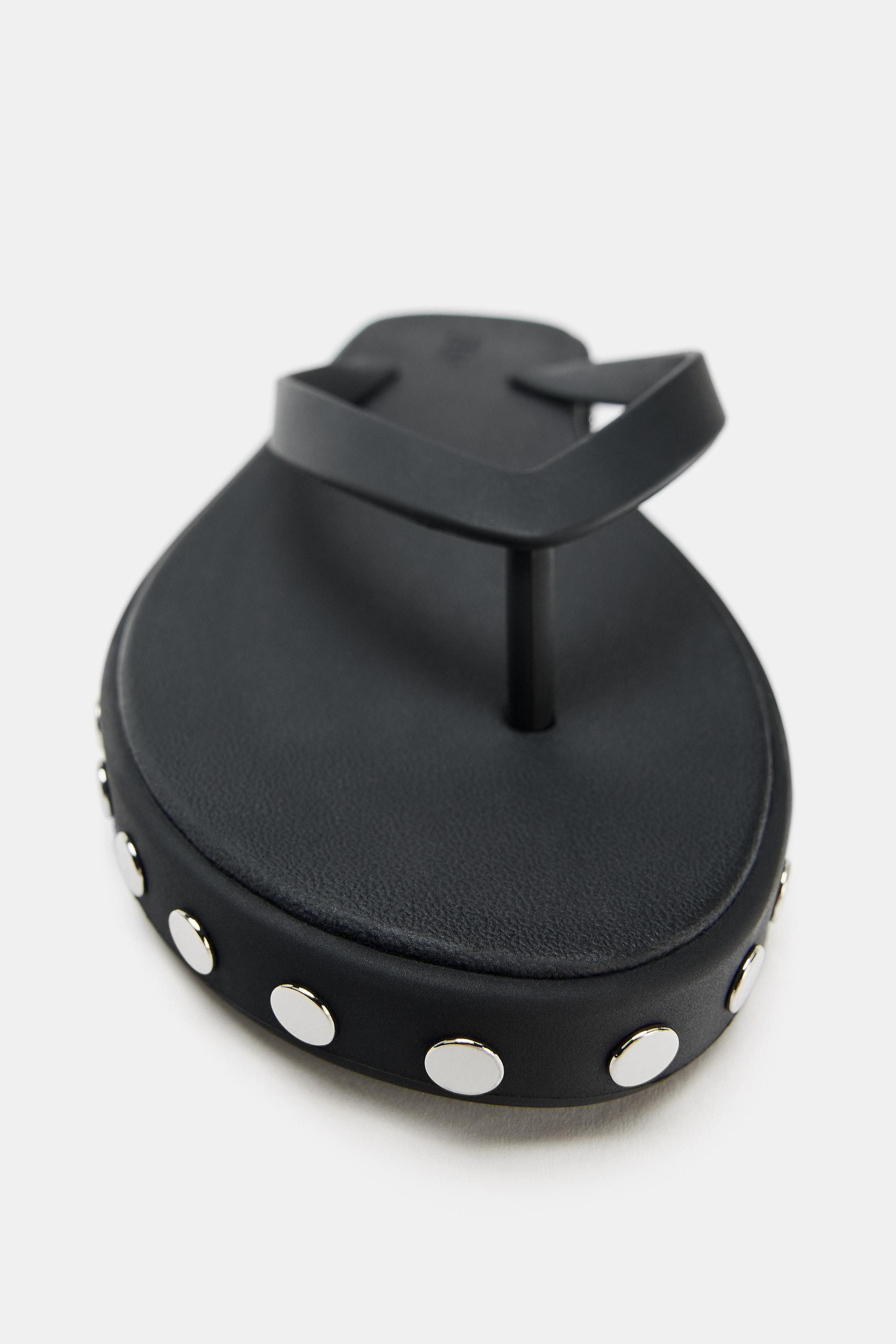 STUDDED FLAT SANDALS | Zara US