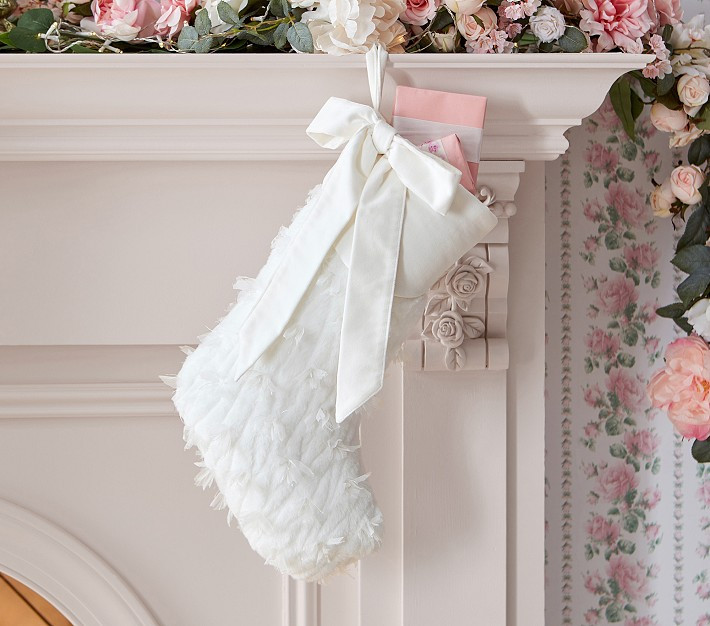 Ivory Fur LoveShackFancy Stocking | Pottery Barn Kids