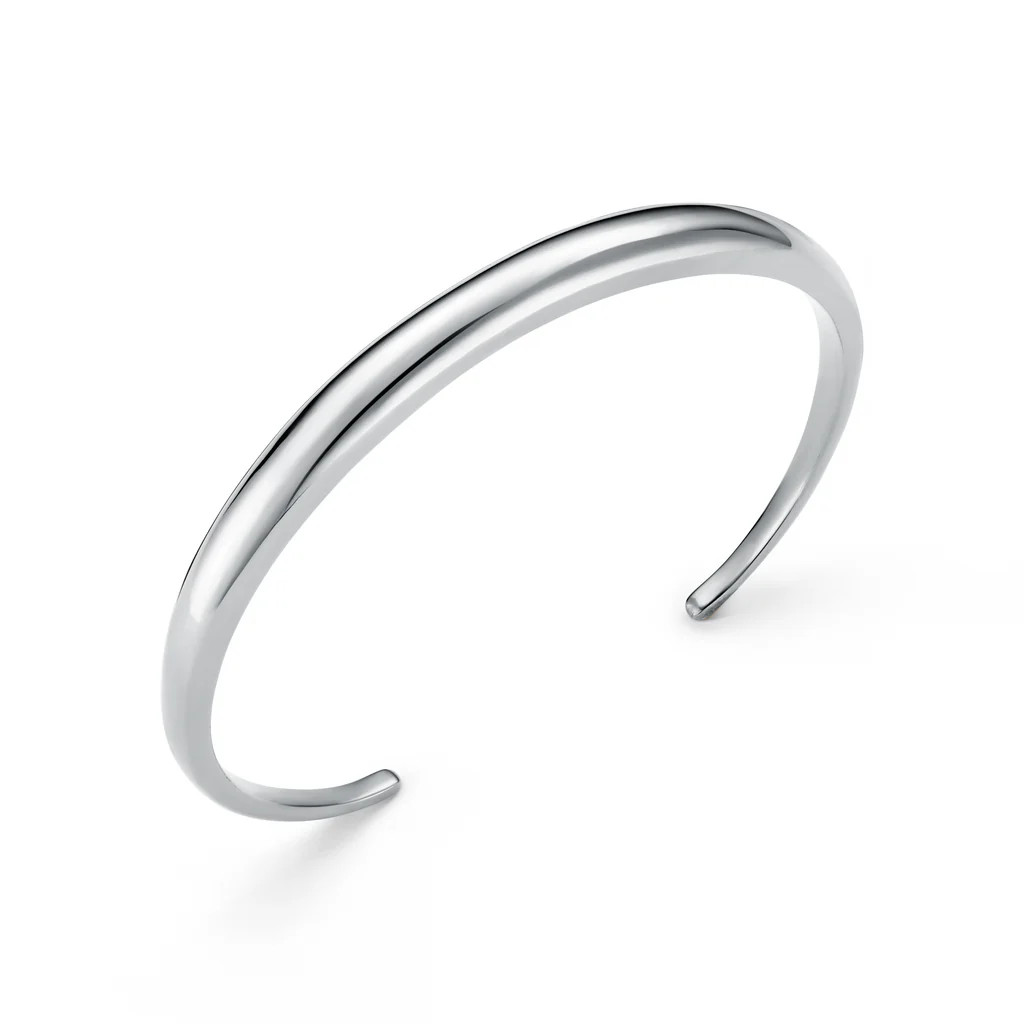 LUXE Domed Bangle - Silver | Orelia