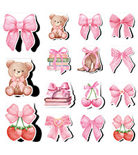 Pink Coquete Bows Magnetic Bookmarks - Wxiben 12 Pcs Pink Bow Magnetic Bookmark Strawberry Bear B... | Amazon (US)