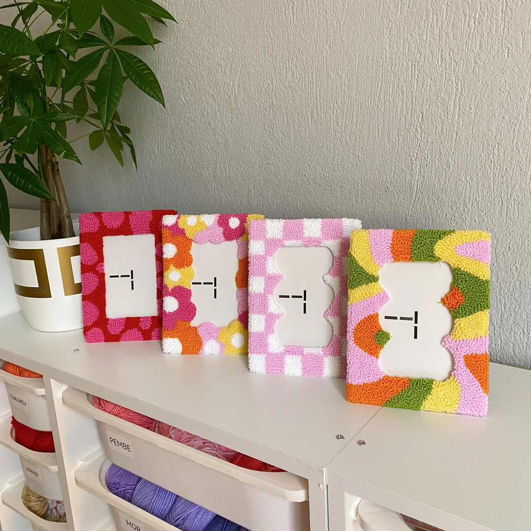 Unique Handmade Punch Needle Picture Frame, 4x6 Picture Frame, Home Decor, Colorful Picture Frame... | Etsy (US)