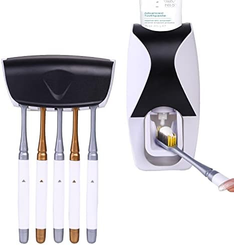 Automatic Toothbrush Dispenser Wall Mount Toothpaste Squeezer and Toothbrush Holder Set for Kids ... | Amazon (US)