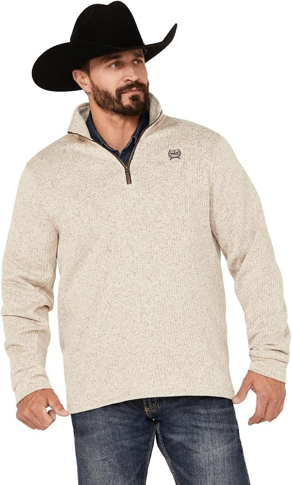Cinch Men's 1/4 Zip Pullover Sweater Cream | Amazon (US)