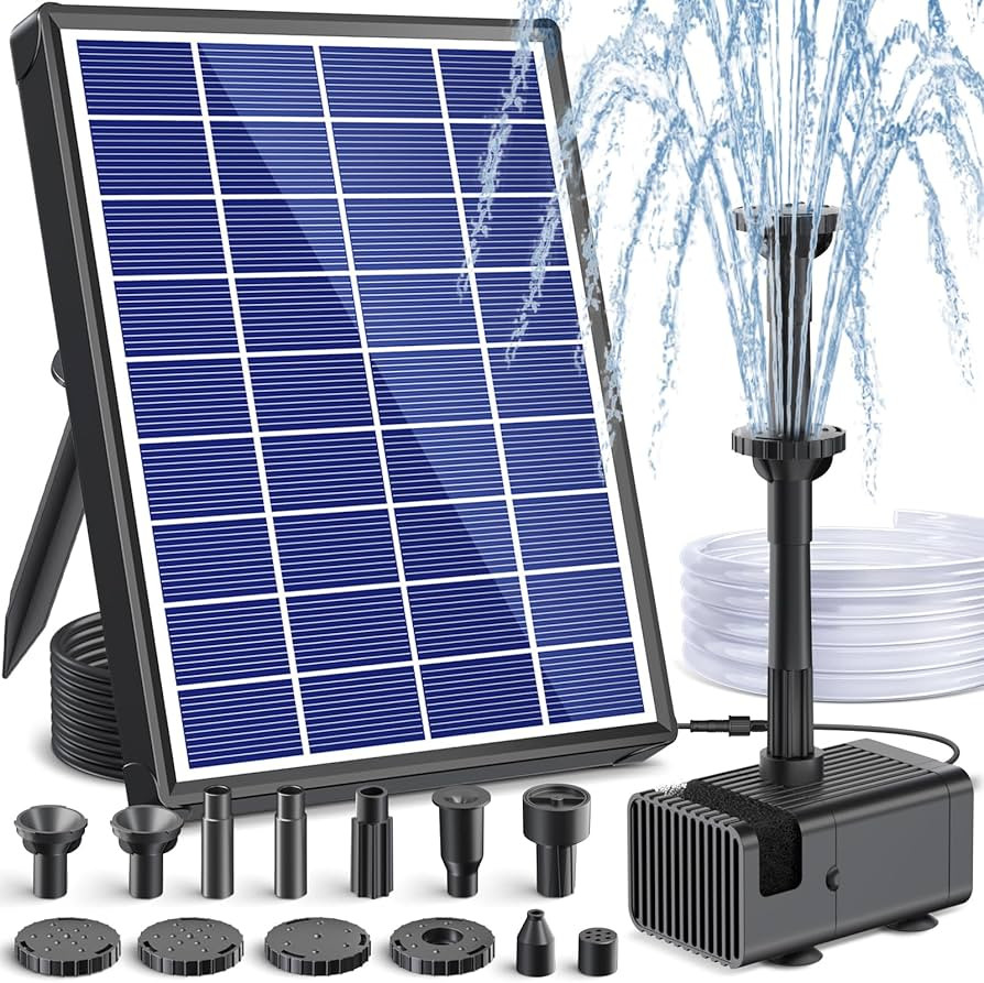 POPOSOAP Solar Fountain Pump for Bird Bath, 6.5W Solar Water Fountain Pump with Dry-Run Protectio... | Amazon (US)