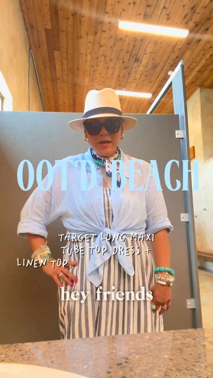 OOTD - Beach Outfit with sunnies, fedora hat and stripped Target tube top dress. @Target @amazonfindsandfashion

#LTKootd #LTKOver40 #LTKMidsize