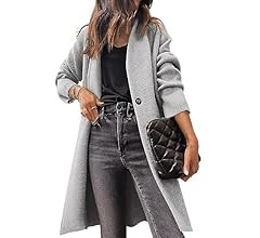 Prinbara Womens Fuzzy Cardigan Open Front Long Sleeve Single Button Fleece Sweaters Jacket Trendy Co | Amazon (US)