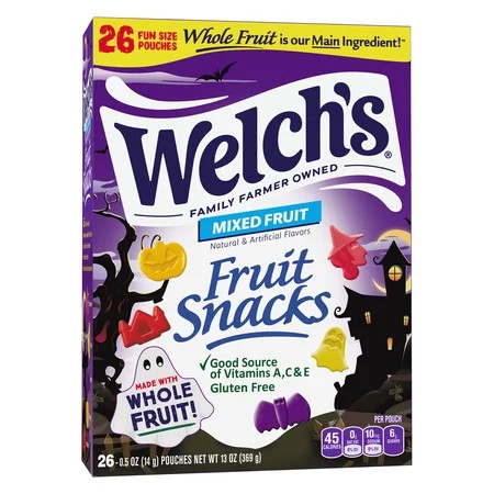 Welch's Mixed Fruit Soft Fruit Snacks for Stocking Stuffers, .5 oz, 26 Count | Walmart (US)