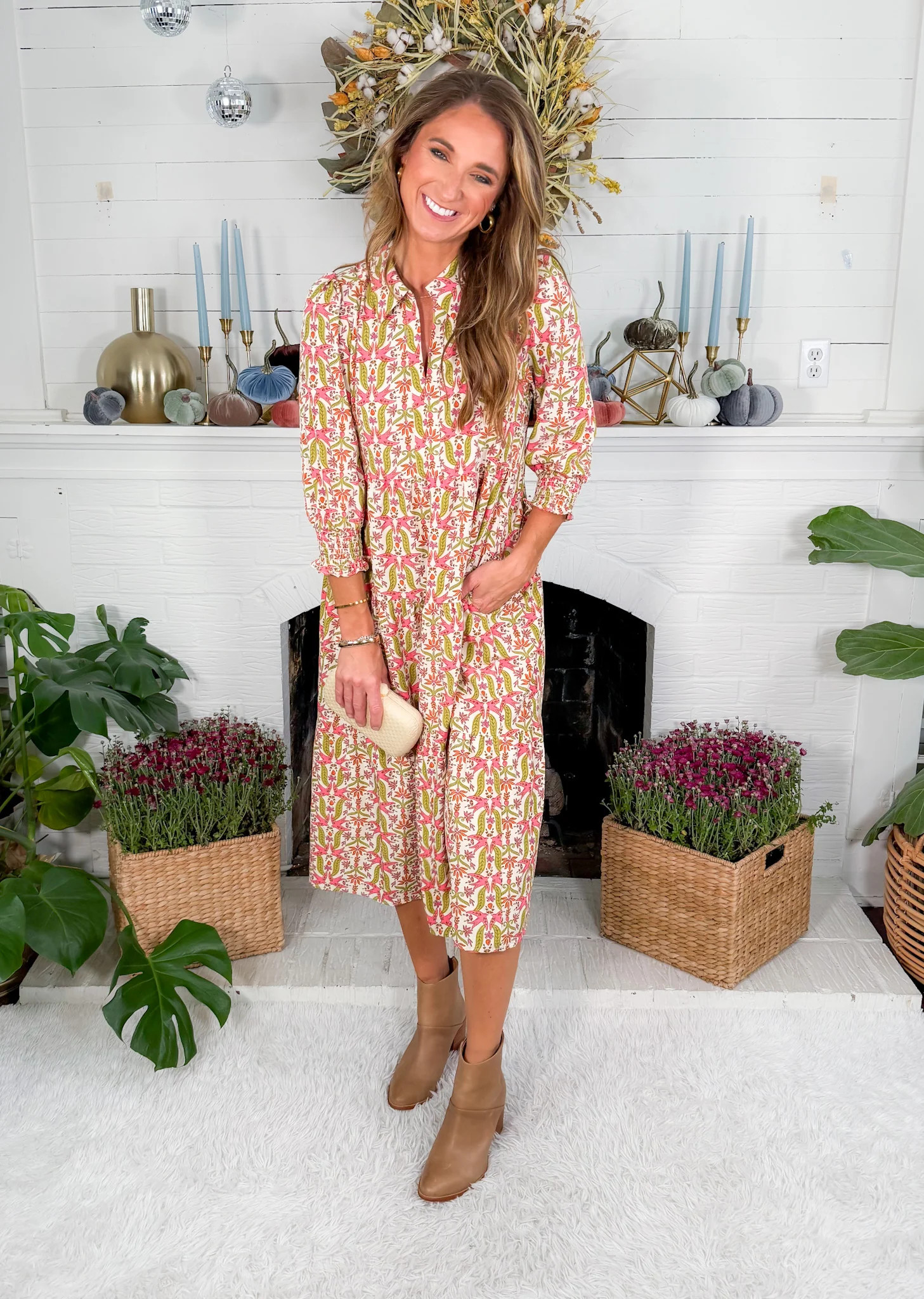 Eleanor Coral Gossemar Wings Maxi Dress Mary Square | Clover and Bee | Clover + Bee